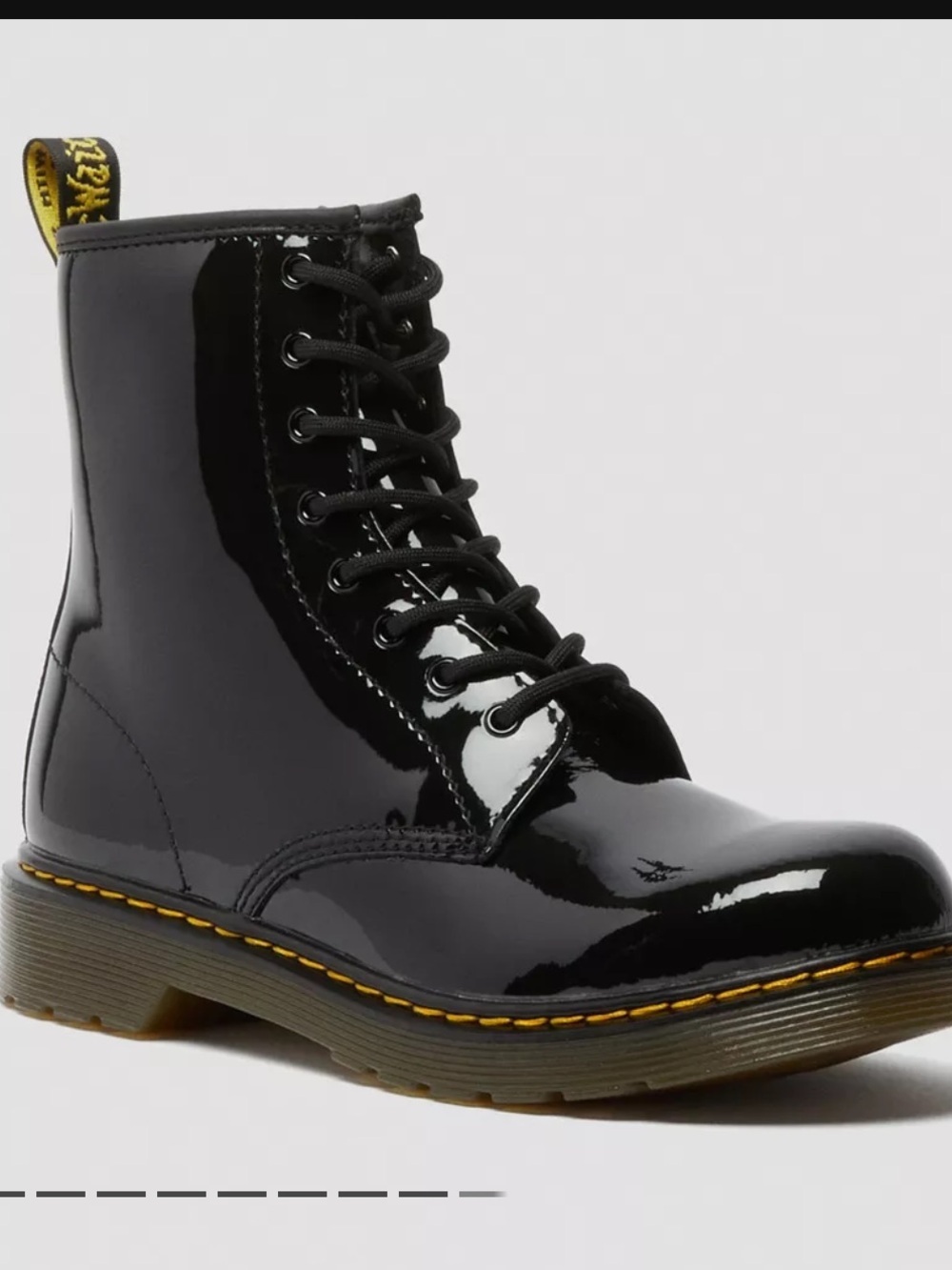 Dr. Martens Black patent leather 1460 Interior Lace-Up Boot kids 2 casual school